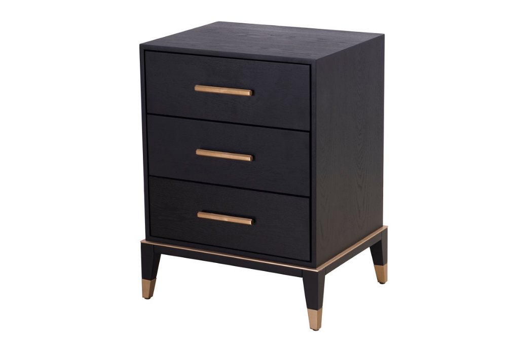 Isaac 3 Drawer Bedside Table